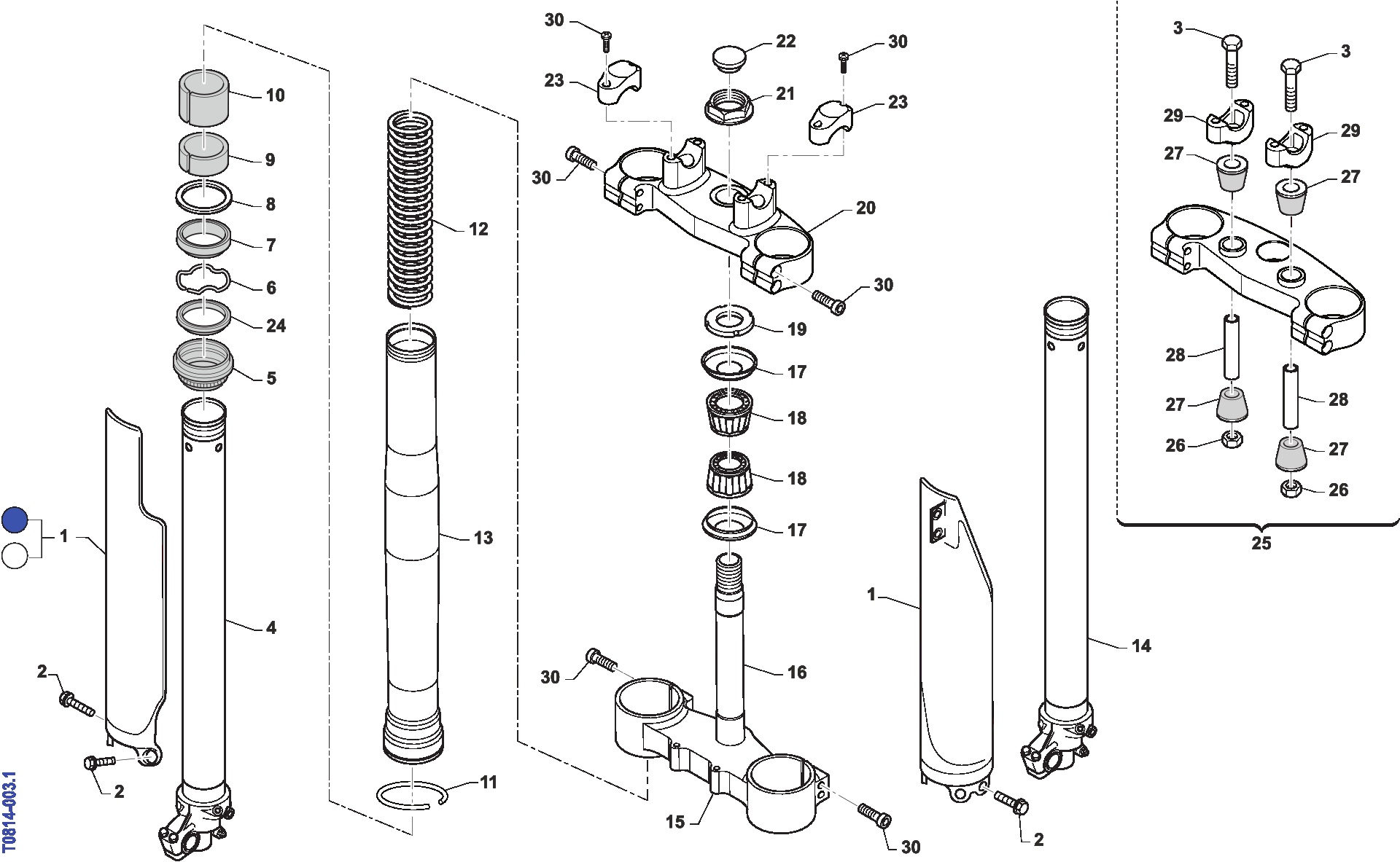 Pièces d'origine pour TM RACING 144 144 2T 144 MX 2013 - Fourche Kayaba