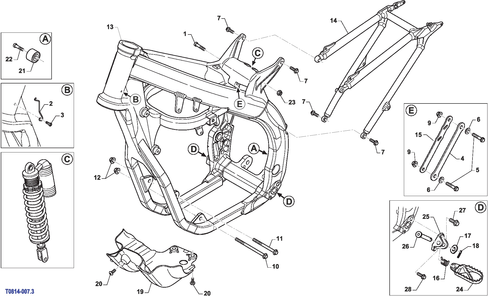 Pièces d'origine pour TM RACING 144 144 2T 144 MX 2013 - Cadre et partie-cycle MX 13-14