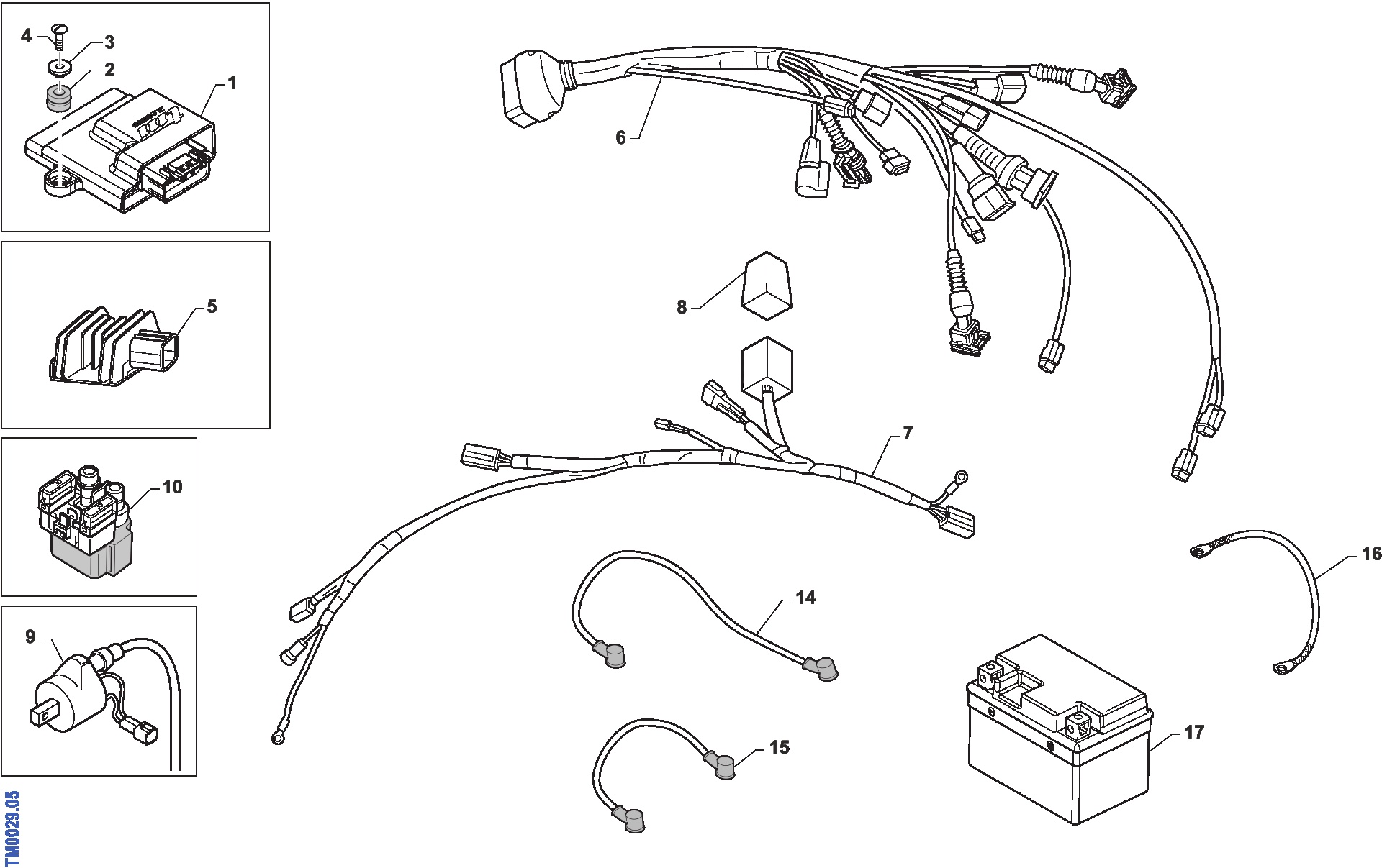 Pièces d'origine pour TM RACING 250 250 4T 250 Fi MX 2013 - Faisceau électrique