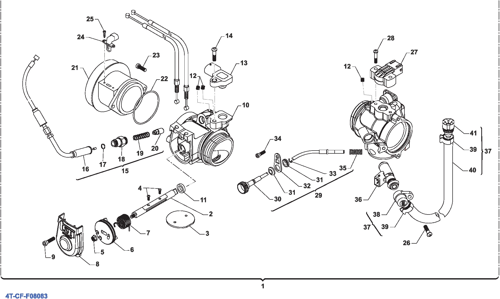 Pièces d'origine pour TM RACING 450 450 4T 450 Fi EN 2013 - Corps d'admission
