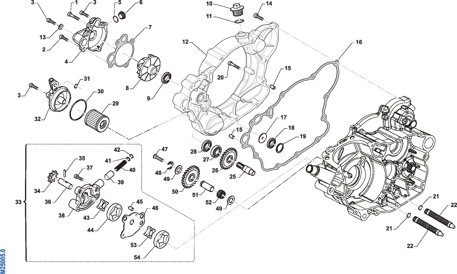 Pièces d'origine pour TM RACING 250 250 4T 250 Fi EN 2012 - Lubrification moteur