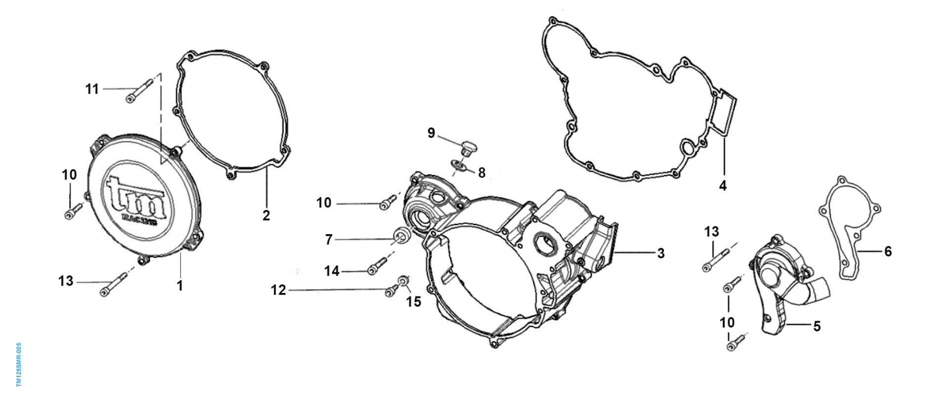Pièces d'origine pour TM RACING 125 125 2T 125 MX 2011 - Embrayage et pièces associées
