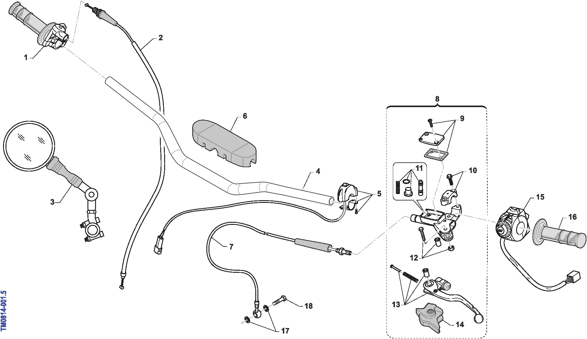 Pièces d'origine pour TM RACING 300 300 2T 300 EN 2011 - Guidon