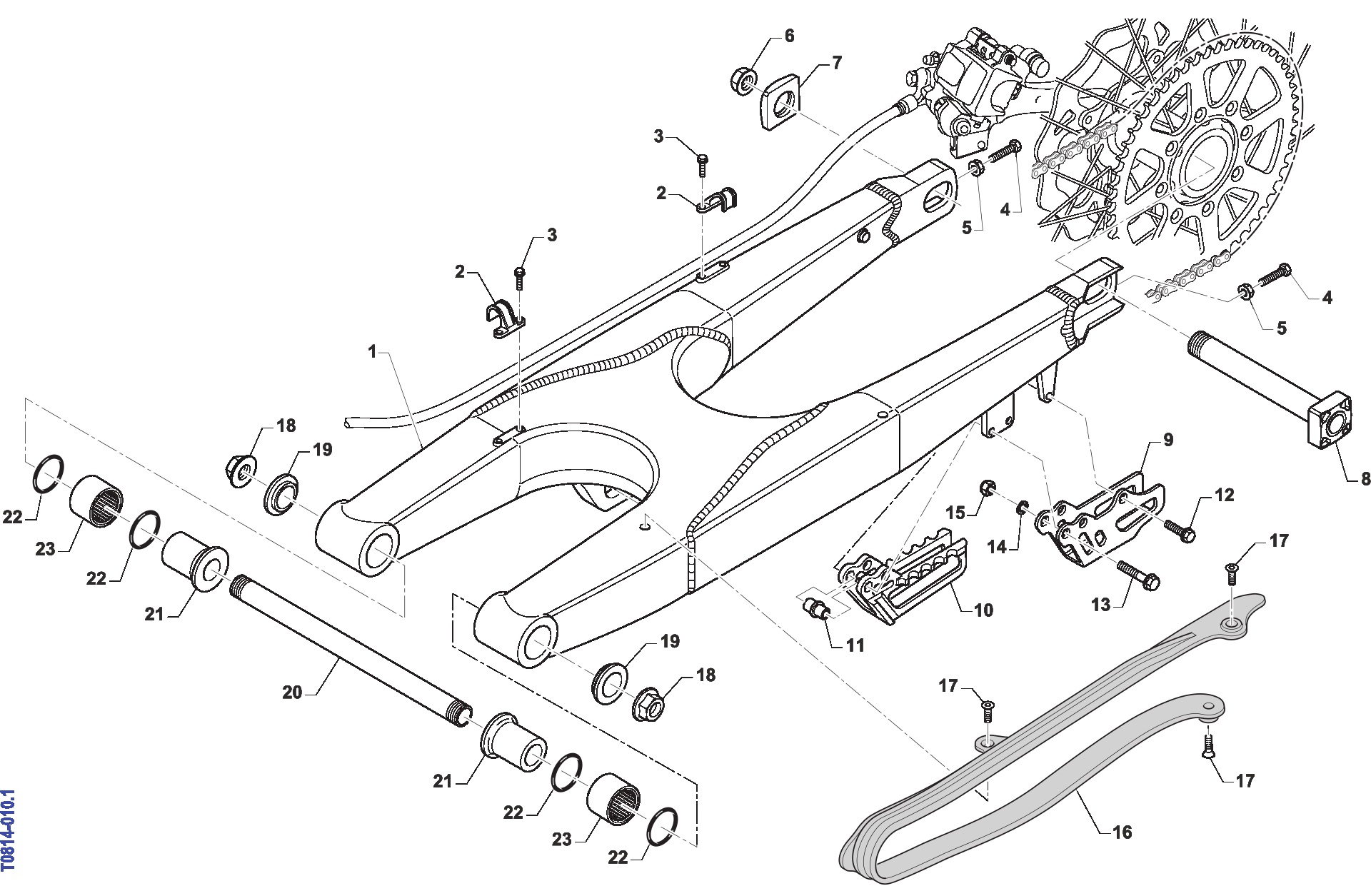 Pièces d'origine pour TM RACING 300 300 2T 300 MX 2011 - Bras oscillant