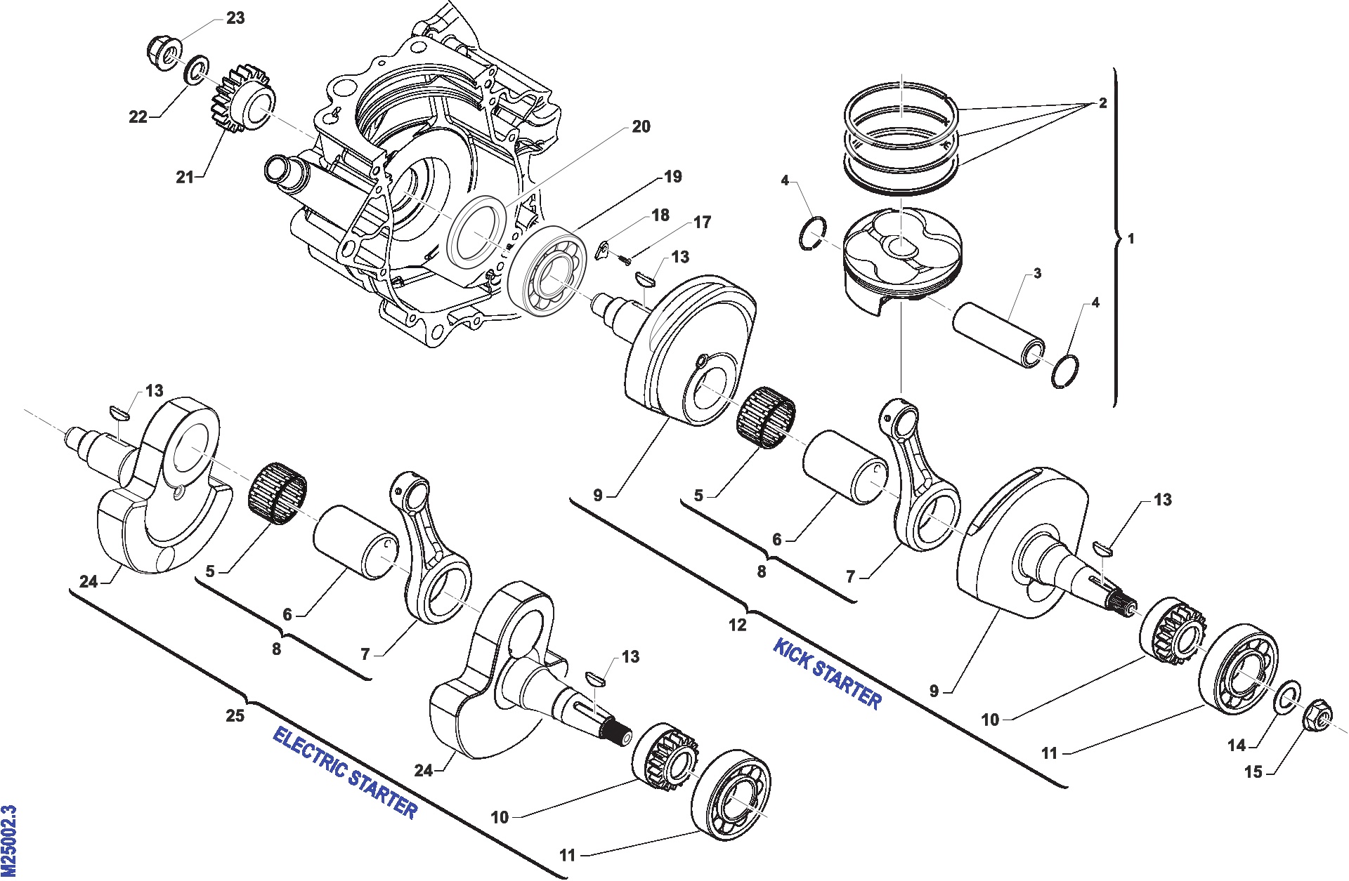 Pièces d'origine pour TM RACING 250 250 4T 250 Fi MX 2011 - Vilebrequin et piston