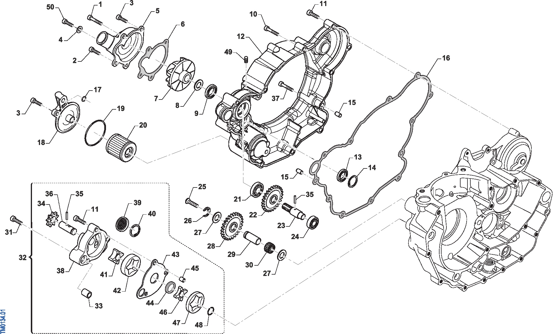 Pièces d'origine pour TM RACING 450 450 4T 450 Fi SMX 2011 - Lubrification moteur