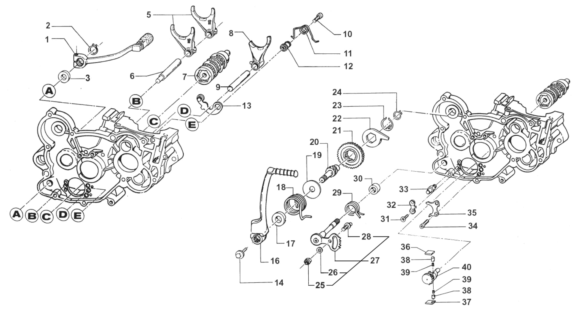 Pièces d'origine pour TM RACING 300 300 2T 300 EN 2010 - Fourchettes moteur et transmission