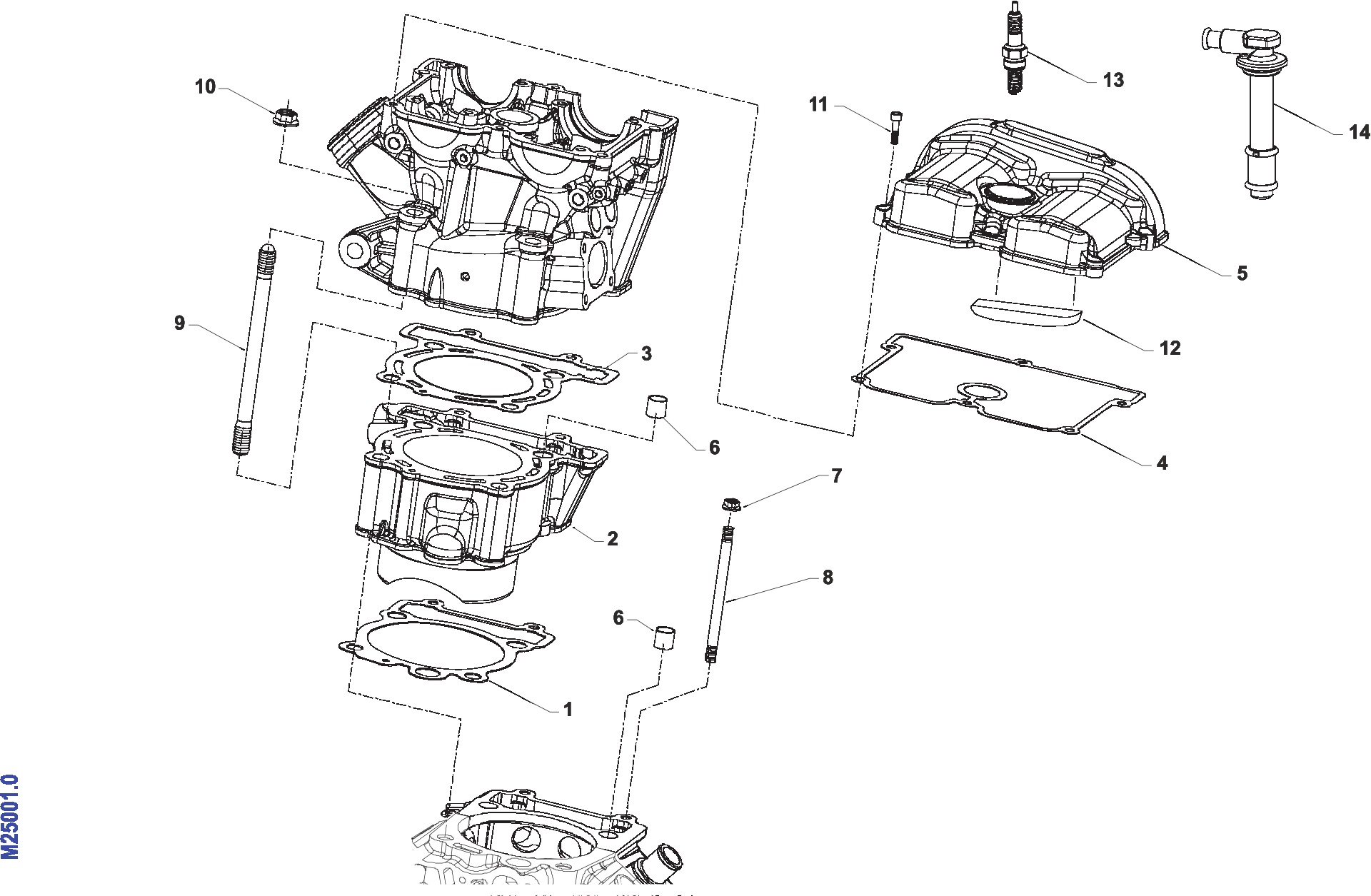 Pièces d'origine pour TM RACING 250 250 4T 250 Fi EN 2010 - Cylindre moteur