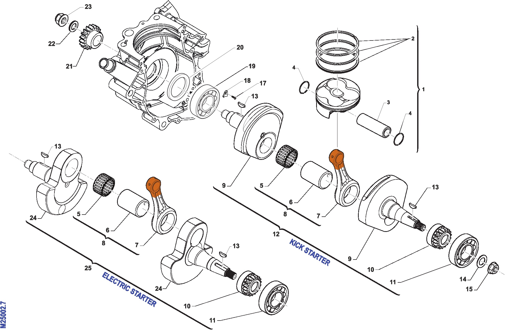 Pièces d'origine pour TM RACING 250 250 4T 250 Fi MX 2010 - Vilebrequin et piston