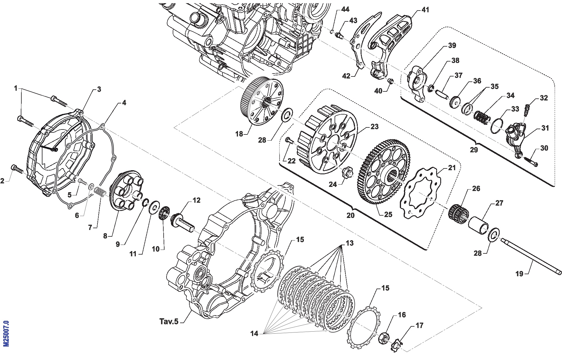 Pièces d'origine pour TM RACING 250 250 4T 250 Fi MX 2010 - Embrayage