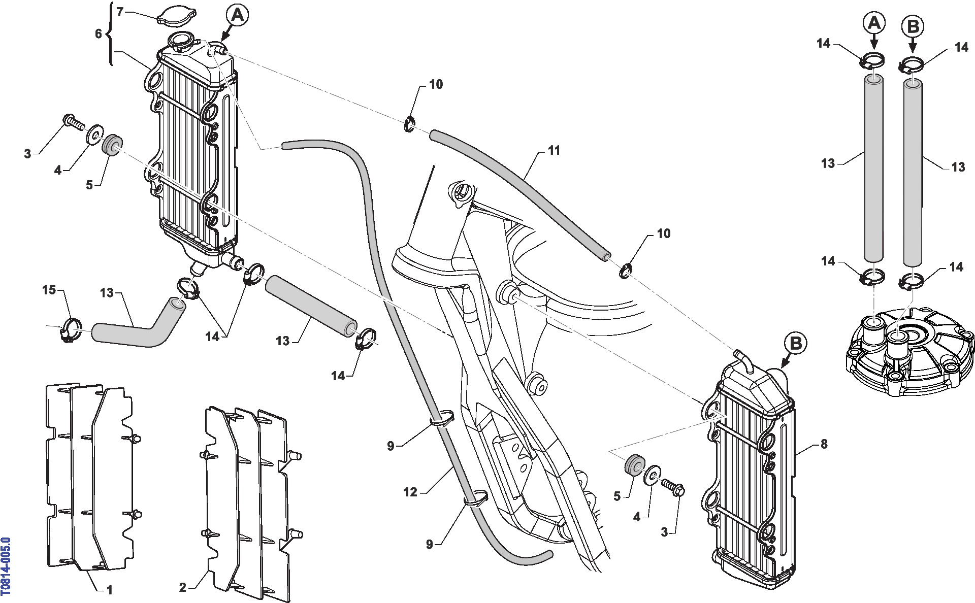 Pièces d'origine pour TM RACING 144 144 2T 144 MX 2009 - Radiateurs