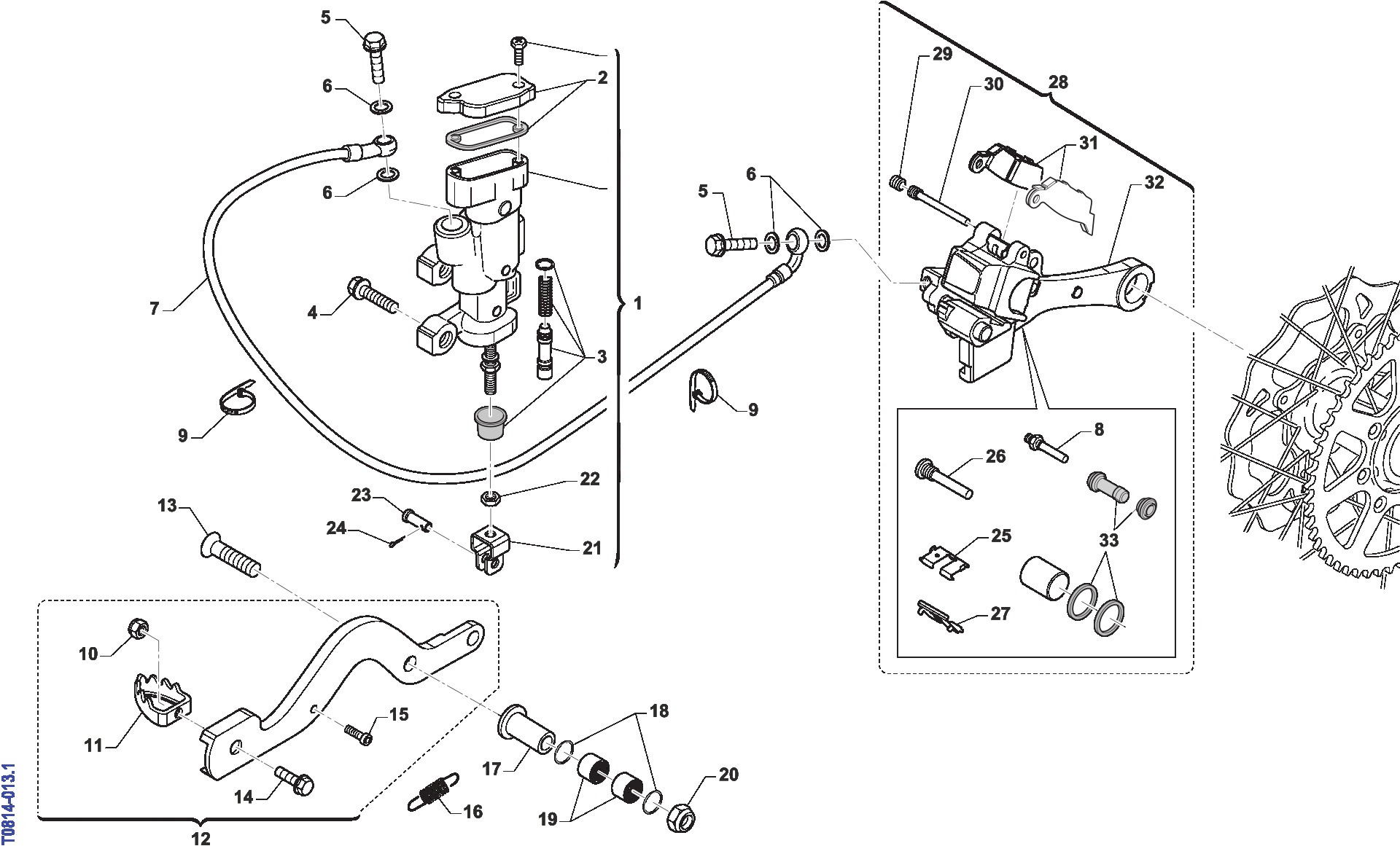 Pièces d'origine pour TM RACING 144 144 2T 144 MX 2009 - Frein arrière MX 08-10