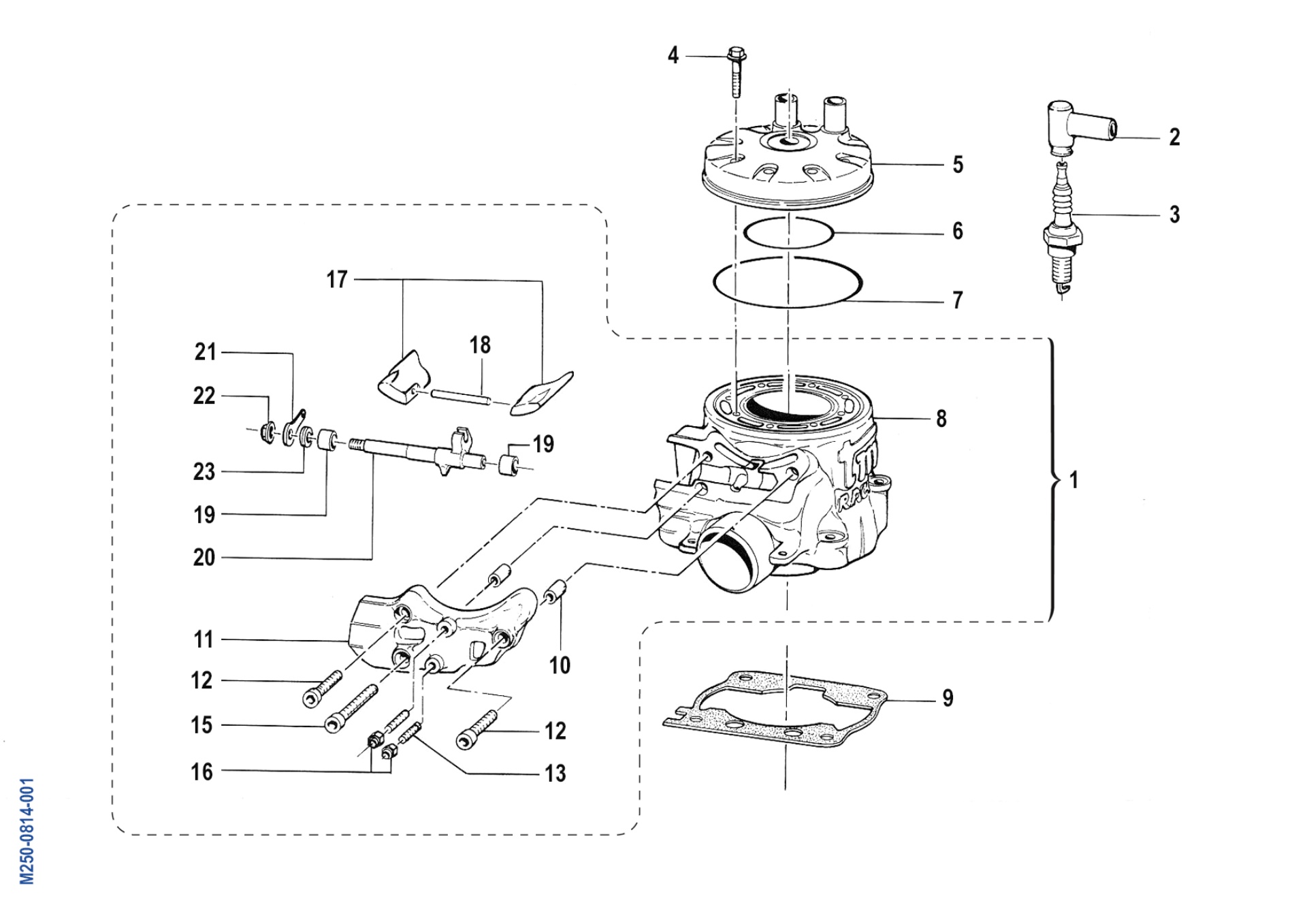 Pièces d'origine pour TM RACING 250 250 2T 250 EN 2008 - Cylindre moteur