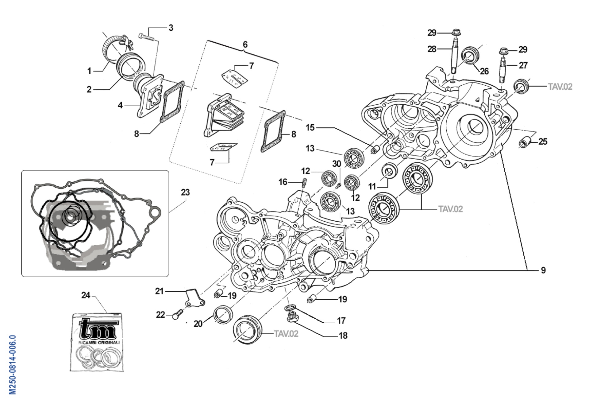 Pièces d'origine pour TM RACING 300 300 2T 300 EN 2008 - Bas moteur