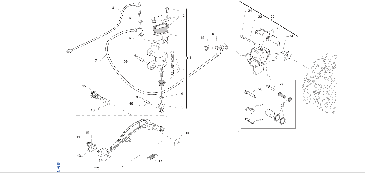 Pièces d'origine pour TM RACING 125 125 2T 125 ES EN 2025 - Frein arrière