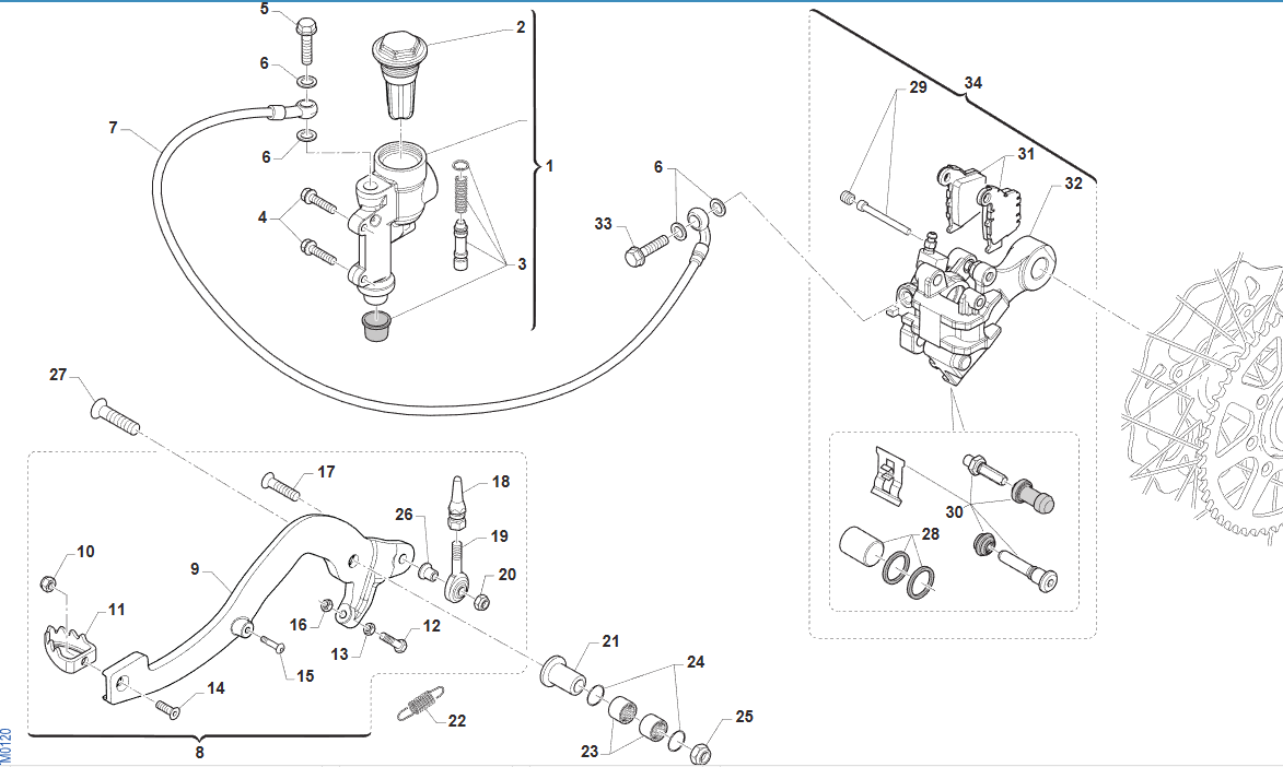 Pièces d'origine pour TM RACING 100 100 2T 100 SMX JUNIOR 2026 - Frein arrière
