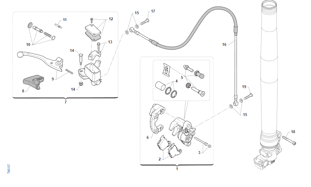 Pièces d'origine pour TM RACING 112 112 2T 112 MX JUNIOR 2026 - Frein avant