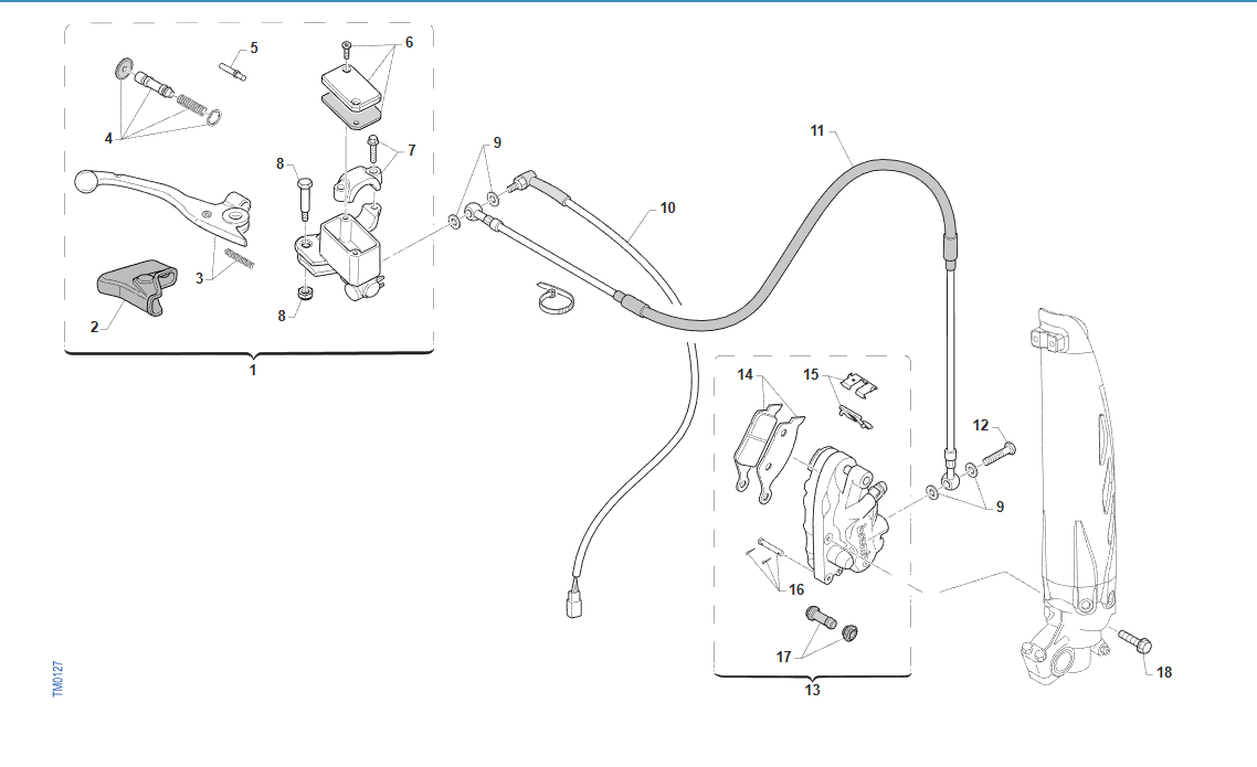Pièces d'origine pour TM RACING 144 144 2T 144 EN 2026 - Frein avant