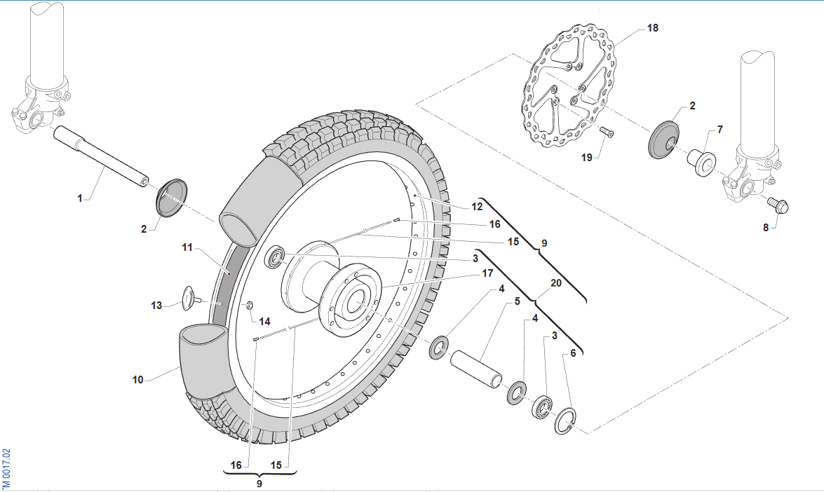 Pièces d'origine pour TM RACING 250 250 2T 250 FI MX 2026 - Roue avant MX