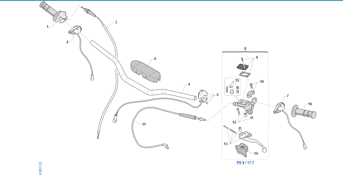 Pièces d'origine pour TM RACING 300 300 2T 300 MX 2026 - Guidon et commandes