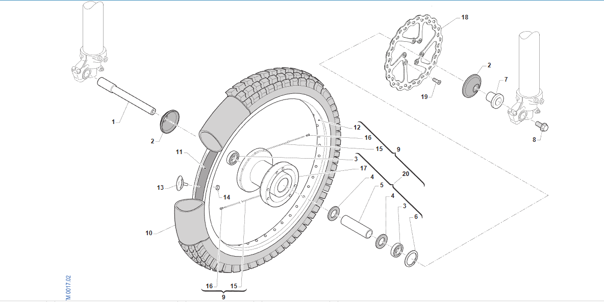 Pièces d'origine pour TM RACING 300 300 2T 300 MX 2026 - Roue avant MX