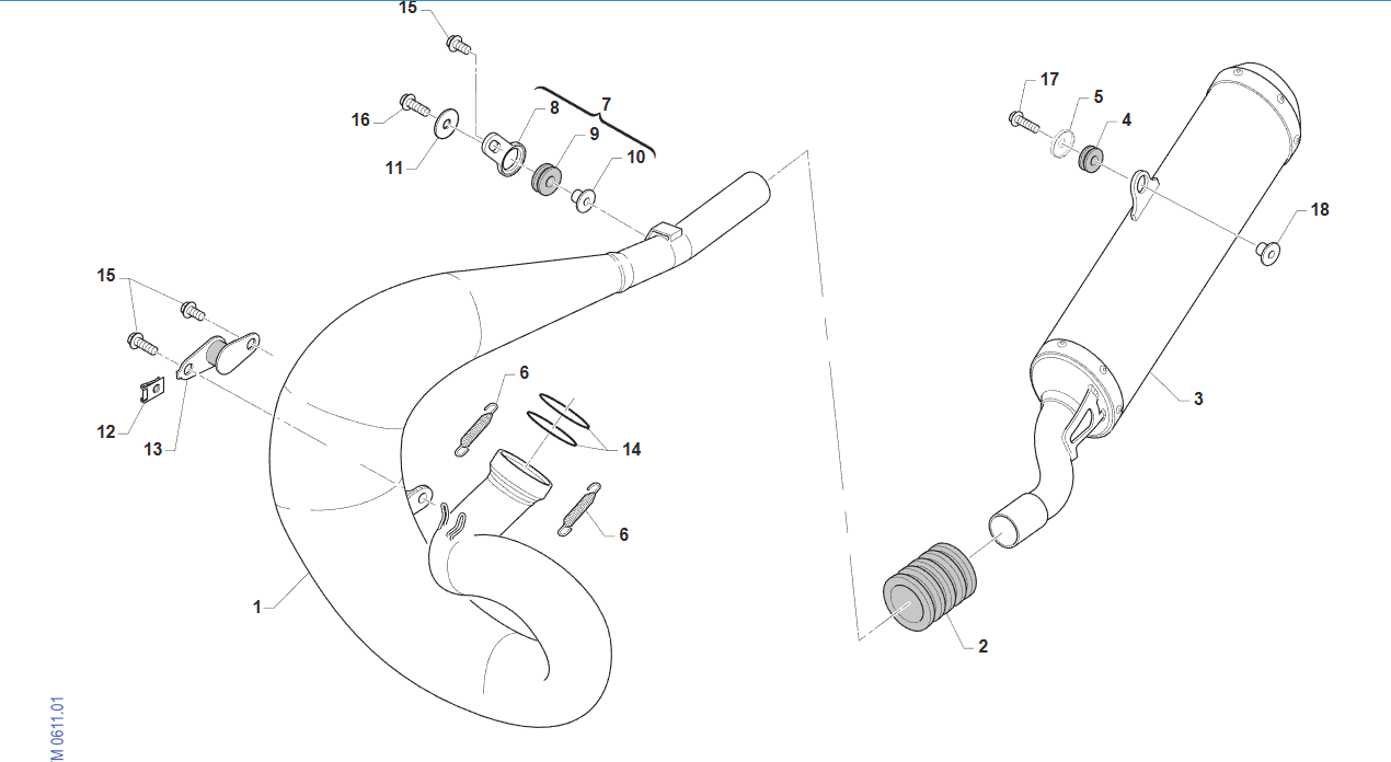 Pièces d'origine pour TM RACING 300 300 2T 300 MX 2026 - Échappement