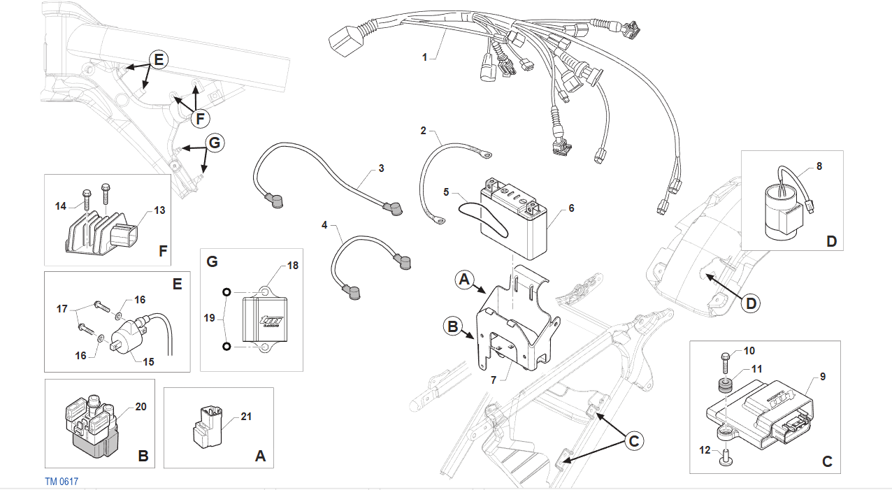 Pièces d'origine pour TM RACING 300 300 2T 300 MX 2026 - Faisceau électrique