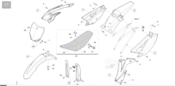Pièces d'origine pour TM RACING 100 100 2T 100 MX JUNIOR 2025 - Carénages et plastiques et selle