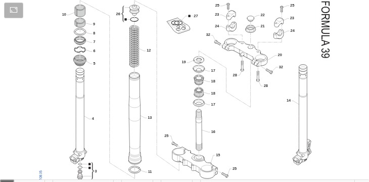 Pièces d'origine pour TM RACING 112 112 2T 112 MX JUNIOR 2025 - Fourche avant Formula 39