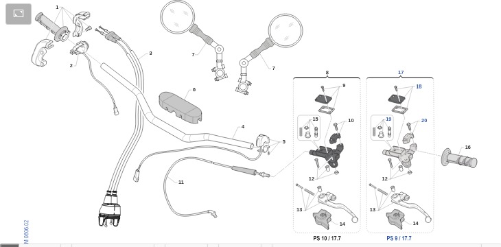 Pièces d'origine pour TM RACING 300 300 2T 300 FI EN 2023 - Guidon et commandes