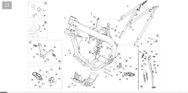 Pièces d'origine pour TM RACING 125 125 2T 125 Fi ES SMR Euro 5+ 2025 - Cadre