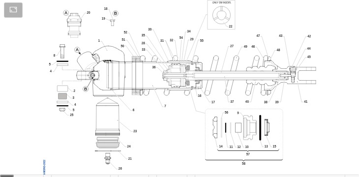 Pièces d'origine pour TM RACING 125 125 2T 125 MX ES 2025 - TM Mono cadre et partie-cycle