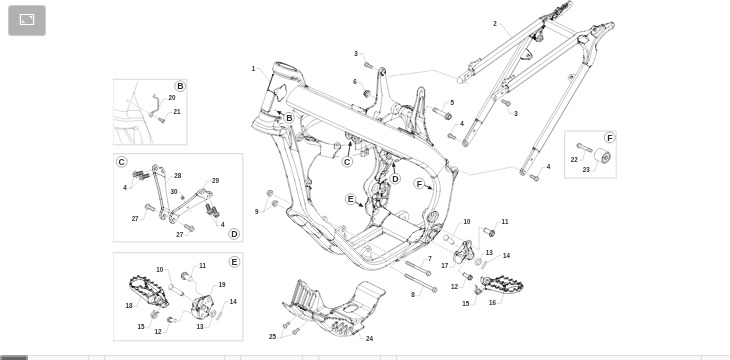 Pièces d'origine pour TM RACING 125 125 2T 125 MX ES 2025 - Cadre et partie-cycle