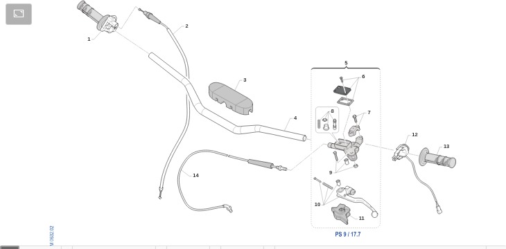 Pièces d'origine pour TM RACING 144 144 2T 144 MX 2025 - Guidon et commandes