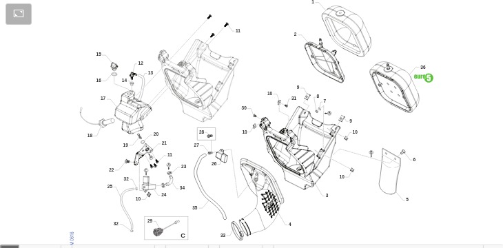 Pièces d'origine pour TM RACING 250 250 2T 250 FI EN 2025 - Boîte à air et lubrification