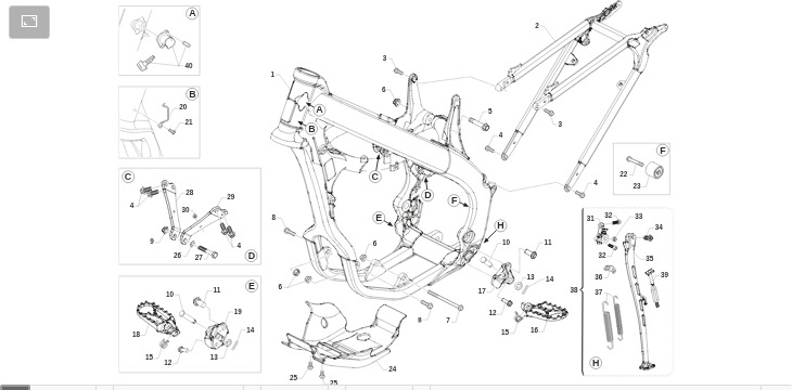 Pièces d'origine pour TM RACING 300 300 2T 300 FI EN 2025 - Cadre et partie-cycle