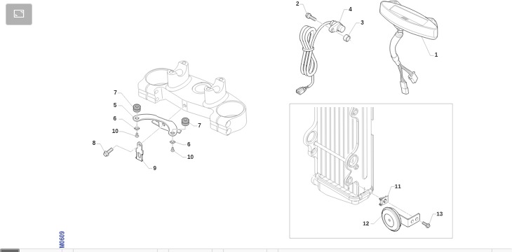 Pièces d'origine pour TM RACING 300 300 2T 300 EN 2025 - Tableau de bord et klaxon