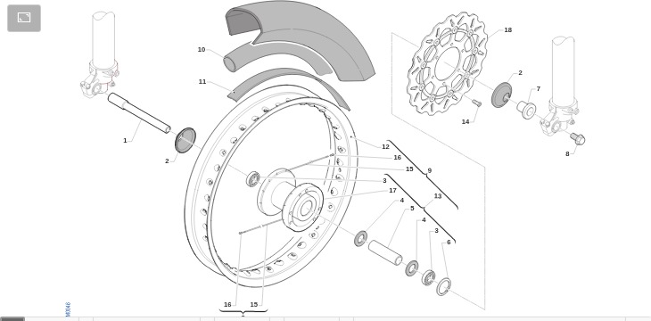 Pièces d'origine pour TM RACING 300 300 2T 300 SMX 2025 - Roue avant 16,5 x 3,5