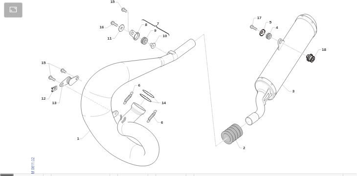 Pièces d'origine pour TM RACING 300 300 2T 300 SMX 2025 - Système d'échappement