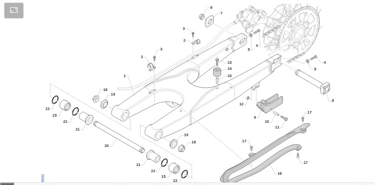 Pièces d'origine pour TM RACING 250 250 4T 250 Fi SMK 2025 - Bras oscillant
