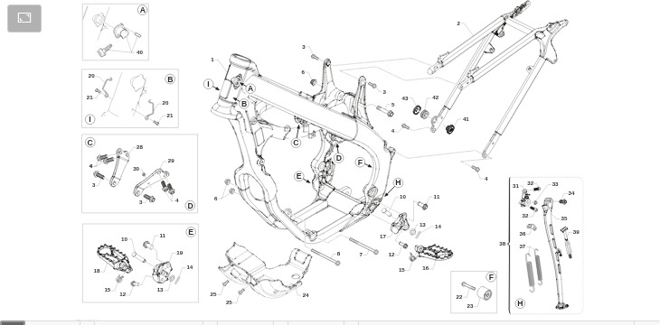 Pièces d'origine pour TM RACING 300 300 4T 300 Fi EN 2025 - Cadre et partie-cycle