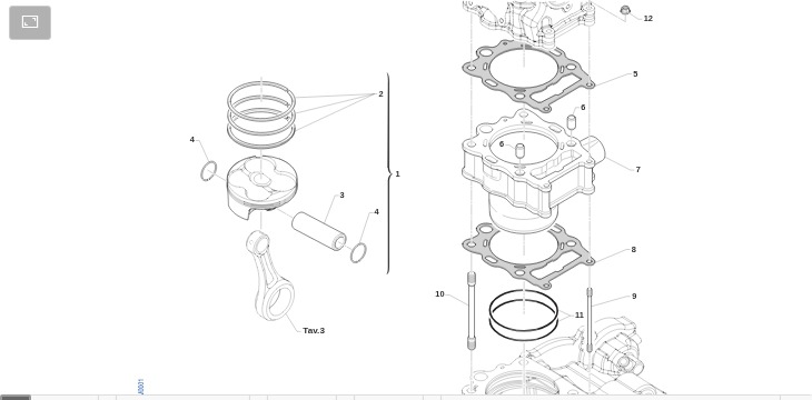 Pièces d'origine pour TM RACING 300 300 4T 300 Fi EN 2025 - Cylindre et piston