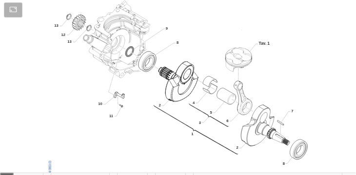 Pièces d'origine pour TM RACING 300 300 4T 300 Fi MX 2025 - Vilebrequin et pièces associées