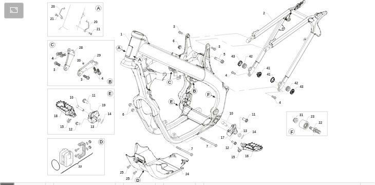 Pièces d'origine pour TM RACING 450 450 4T 450 Fi SMK 2025 - Cadre et partie-cycle
