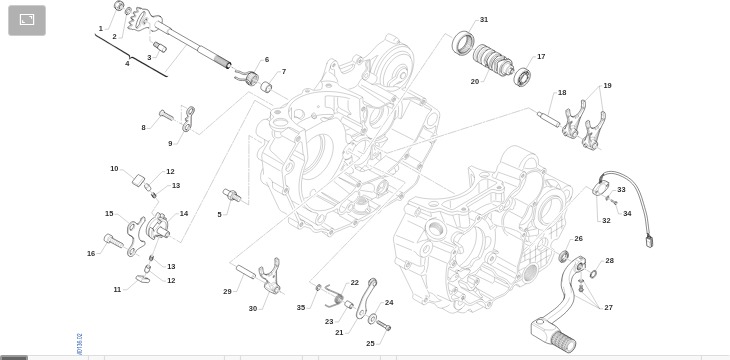 Pièces d'origine pour TM RACING 450 450 4T 450 Fi SMK 2025 - Mécanisme de changement de vitesse