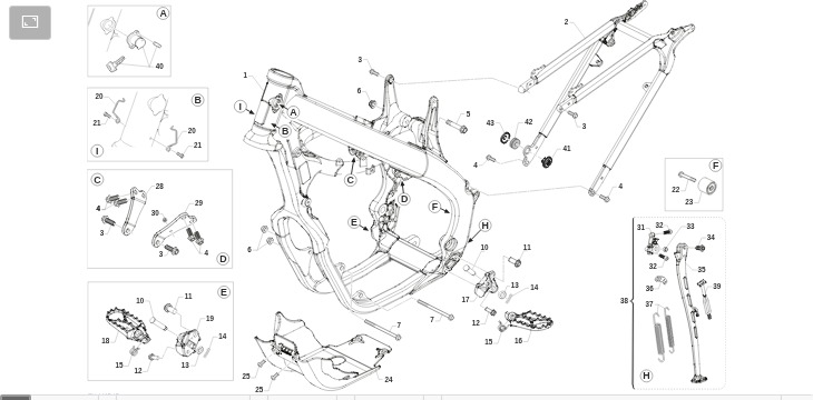 Pièces d'origine pour TM RACING 450 450 4T 450 Fi SMR 2025 - Cadre et partie-cycle