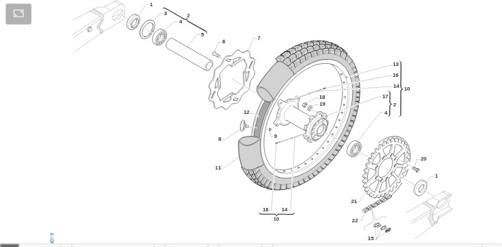 Pièces d'origine pour TM RACING 85 85 2T 85 MX JUNIOR 2023 - Roue arrière