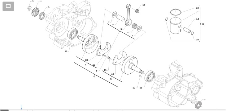 Pièces d'origine pour TM RACING 85 85 2T 85 MX SENIOR 2024 - Vilebrequin et piston