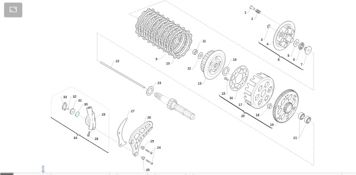 Pièces d'origine pour TM RACING 85 85 2T 85 MX JUNIOR 2023 - Embrayage