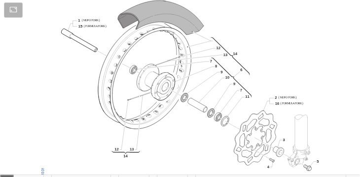 Pièces d'origine pour TM RACING 100 100 2T 100 SMX JUNIOR 2023 - Roue avant